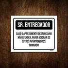 Kit 5 Placa Sinalização Sr Entregador Acionar Apartamentos