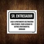 Kit 5 Placa Sinalização Sr Entregador Acionar Apartamentos