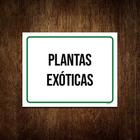 Kit 5 Placa Sinalização Verde - Plantas Exóticas