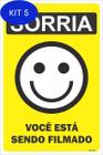 Kit 5 Placa Sorria Você Está Sendo Filmado 20X30Cm