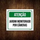 Kit 5 Placaatenção Jardim Monitorado Por Câmeras