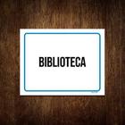 Kit 5 Placas Ambiente Sinalização Setor Biblioteca