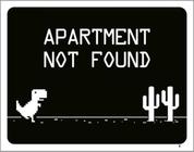 Kit 5 Placas Apartament Not Found Dinossauro 36X46