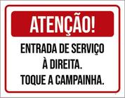 Kit 5 Placas Atenção Entrada Serviço Direita 36X46