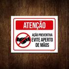 Kit 5 Placas Atenção - Evite Aperto De Mãos