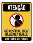 Kit 5 Placas Atenção Não Cuspir Jogar Nada Janela Filmado