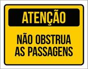 Kit 5 Placas Atenção Não Obstrua Passagens 36X46