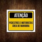 Kit 5 Placas Atenção Pedestres E Motoristas Área Manobra