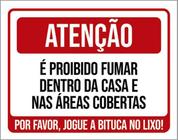 Kit 5 Placas Atenção Proibido Fumar Dentro Da Casa - Sinalizo