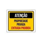 Kit 5 Placas Atenção Propriedade Privada Entrada Proibida