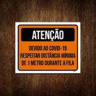 Kit 5 Placas Atenção Respeitar Distância Mínima De 1 Metro