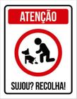 Kit 5 Placas Atenção Sujou Recolha Cachorro 36X46