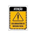 Kit 5 Placas Atenção Uso Obrigatório Máscara Facial