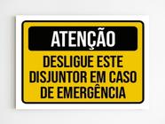 Kit 5 Placas aviso desligue disjuntor em caso de emergência - Mago das Camisas