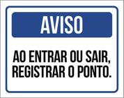 Kit 5 Placas Aviso Entrar Sair Registrar O Ponto 36X46