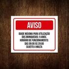 Kit 5 Placas Aviso Idade Máxima Utilização Brinquedos