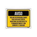 Kit 5 Placas Aviso Não Responsabilizamos Eventuais Furtos