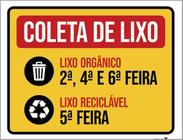 Kit 5 Placas Coleta Lixo Orgânico E Reciclável Dias 36X46