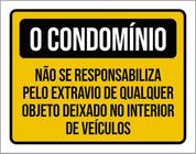 Kit 5 Placas Condomínio Responsabiliza Extravio Objeto 36X46