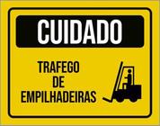 Kit 5 Placas Cuidado Trafego Empilhadeiras Amarela