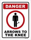 Kit 5 Placas Danger Arrows To The Knee 36X46