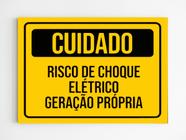 kit 5 Placas de aviso choque elétrico geração própria mdf - Mago das Camisas