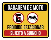 Kit 5 Placas De Garagem Moto Proibido Estacionar 36X46