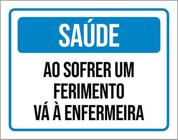 Kit 5 Placas De Saúde Sofrer Ferimento Enfermaria 36X46