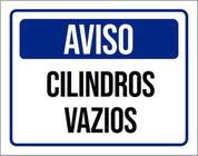 Kit 5 Placas De Segurança Aviso Cilindros Azul 36X46