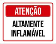 Kit 5 Placas De Sinalização - Atenção Altamente Inflamável