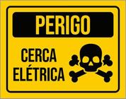 Kit 5 Placas De Sinalização Aviso Perigo Cerca Elétrica - Sinalizo