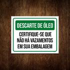 Kit 5 Placas Descarte De Óleo Vazamento Embalagem