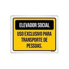 Kit 5 Placas Elevador Social Uso Exclusivo Transporte - Sinalico