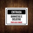 Kit 5 Placas Entrada Banhista Ciclistas Porta Fundos