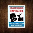 Kit 5 Placas Estação Checagem Temperatura Estudantes - Sinalico.Com