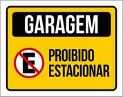 Kit 5 Placas Garagem Amarela Proibido Estacionar 36X46