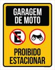 Kit 5 Placas Garagem De Moto Proibido Estacionar 36X46