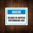 Kit 5 Placas Higiene Coloque Aventais Contaminados Aqui