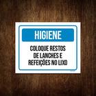 Kit 5 Placas Higiene Coloque Resto Lanches Lixo