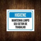 Kit 5 Placas Higiene Mantenha Limpo Seu Setor De Trabalho