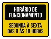 Kit 5 Placas Horário Funcionamento Segunda Sexta 9 Ás 18H