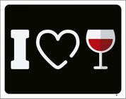 Kit 5 Placas I Love Wine 36X46