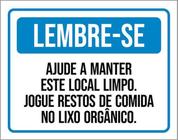 Kit 5 Placas Lembre-Se Ajude Manter Local Limpo Jogue Restos