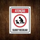 Kit 5 Placas Limpe Fezes Sujou Recolha Coco Cachorro