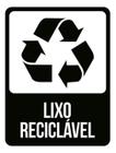 Kit 5 Placas Lixo Reciclável Preta 36X46