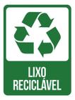 Kit 5 Placas Lixo Reciclável Verde 36X46