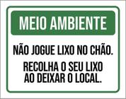 Kit 5 Placas Meio Ambiente Não Jogue Lixo No Chão 36X46