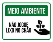 Kit 5 Placas Meio Ambiente Não Jogue Lixo No Chão Verde