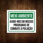 Kit 5 Placas Meio Ambiente Programas Combate Poluição