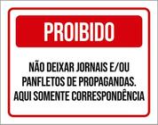 Kit 5 Placas Não Deixar Jornais Panfletos 36X46